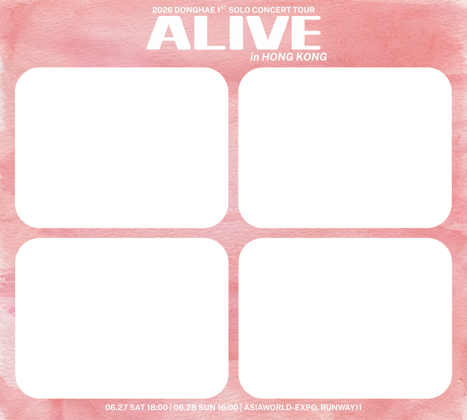 HK Light 2x2 grid frame — pink watercolour