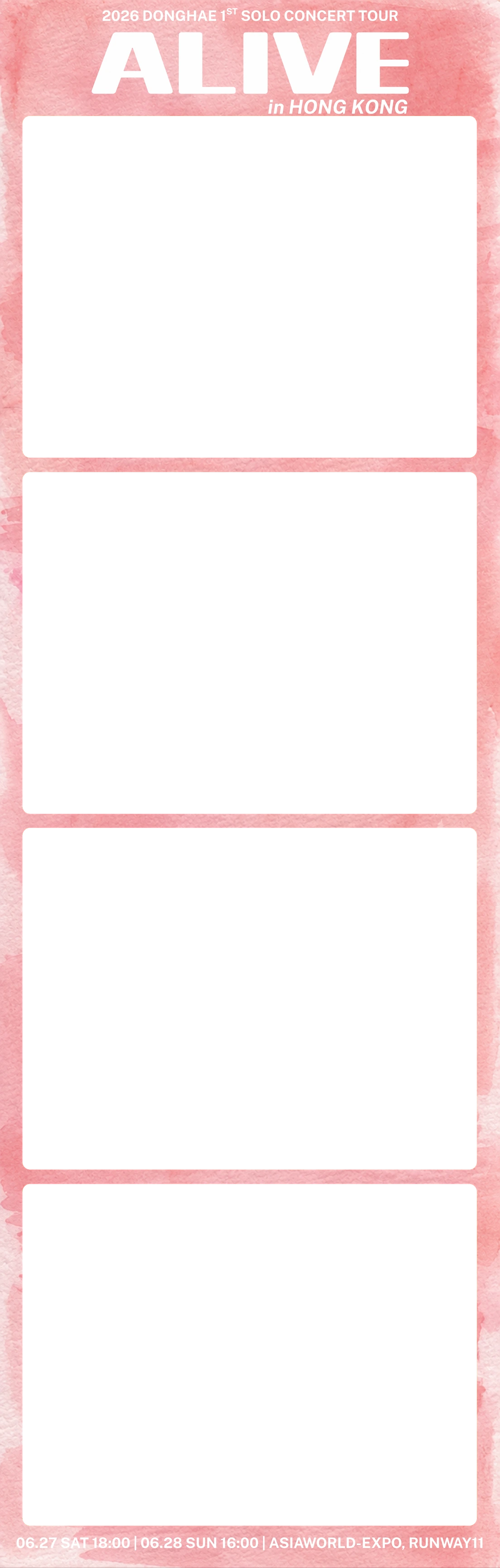 HK Light vertical strip frame — pink watercolour